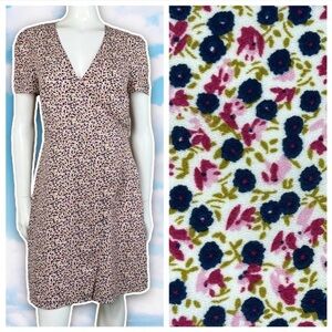J.CREW MERCANTILE Ditsy Floral Print Faux Wrap Mini Dress Coquette Cottagecore